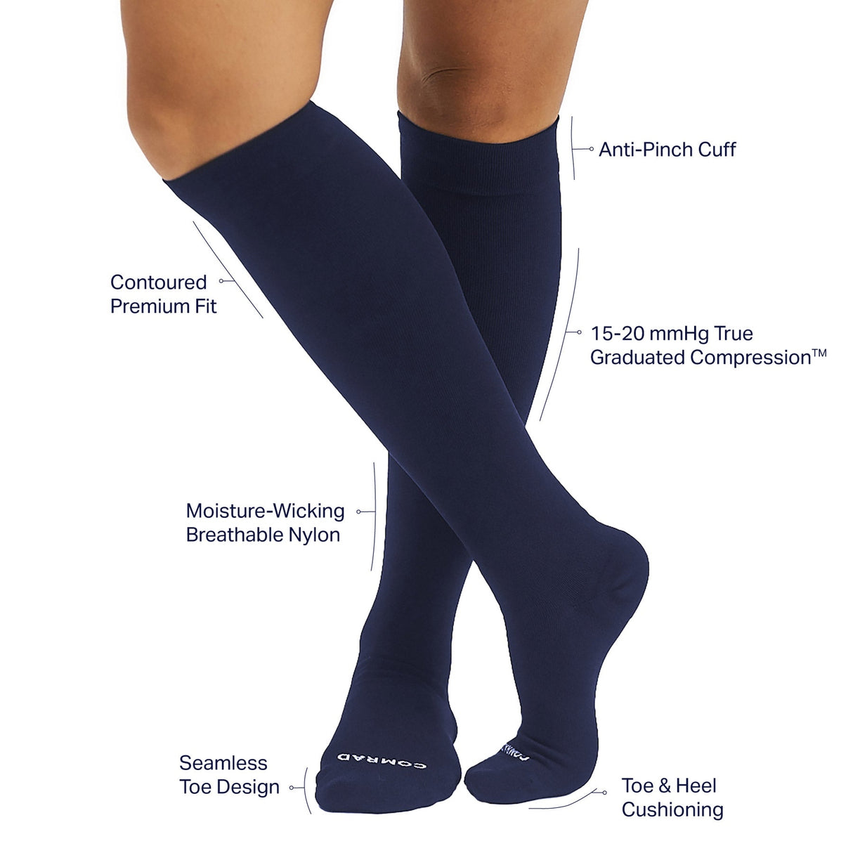 Knee-High Compression Socks – 3 Pack Solids