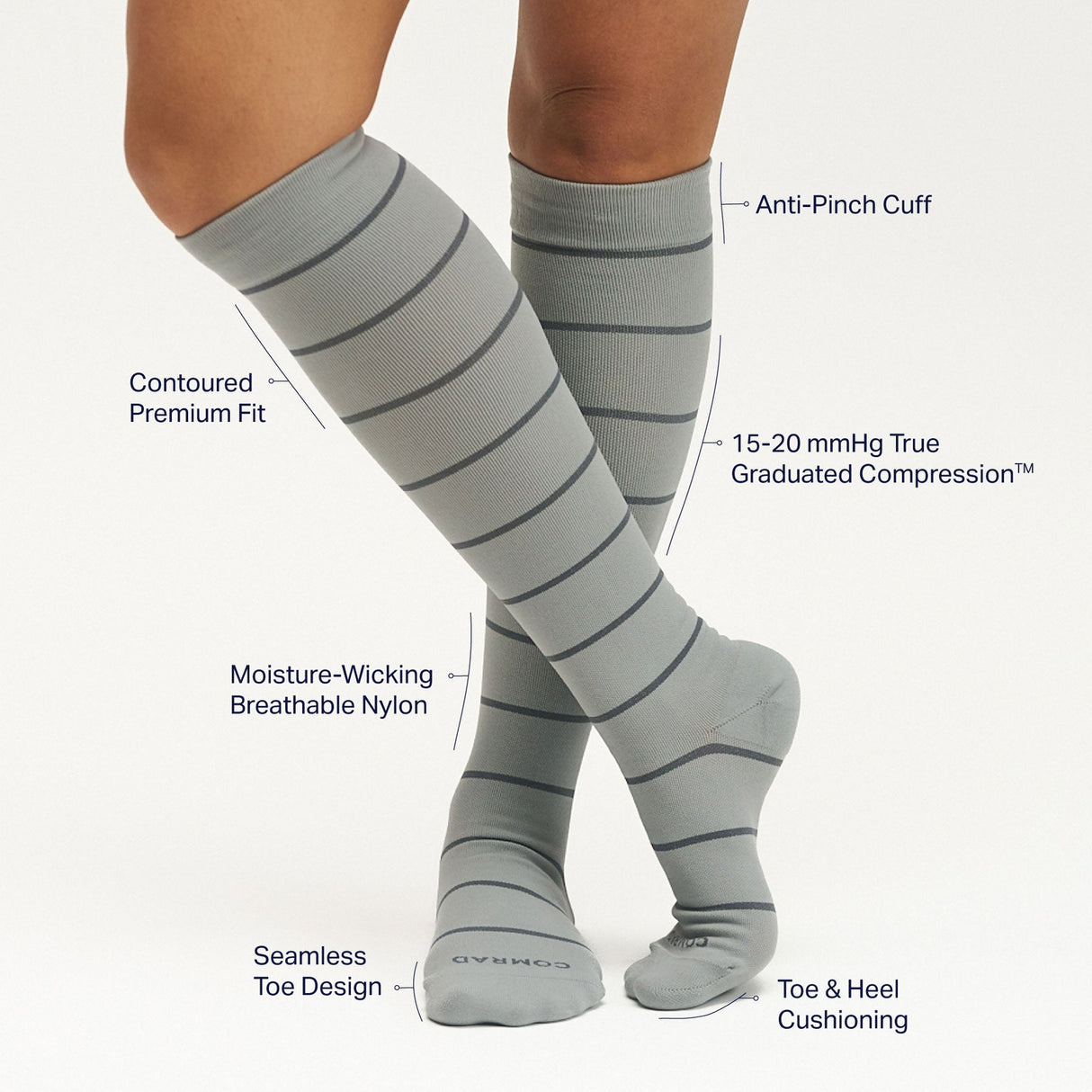 Knee-High Compression Socks – Stripes