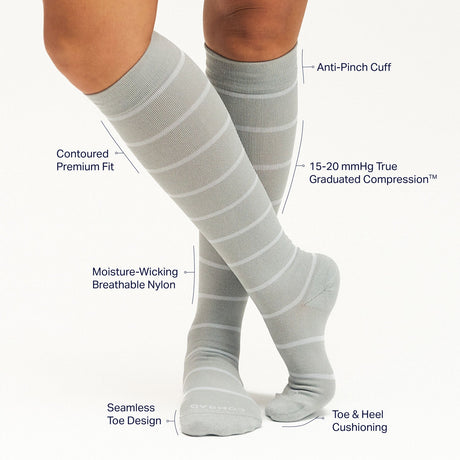 Knee-High Compression Socks – Stripes