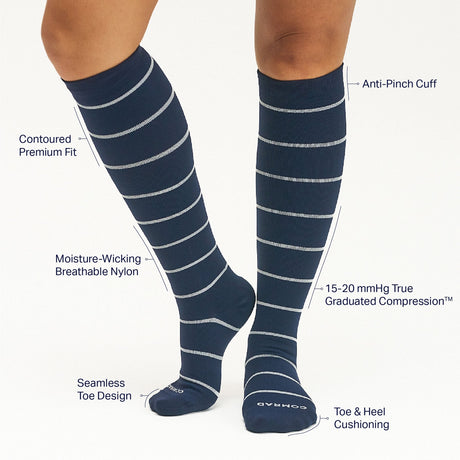 Knee-High Compression Socks – Stripes