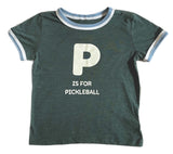 P is for Pickleball Kid's Ringer T-Shirt