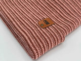 Trending Men’s & Women’s Beanie – H-Stitch Cuffed Beanie | Burgundy/Pink Contrast | Made in USA