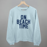 On Beach Time Block Letters
