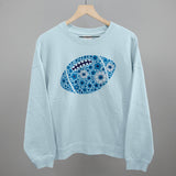 Floral Football Blue