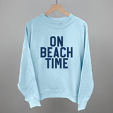 On Beach Time Block Letters