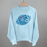 Floral Football Blue