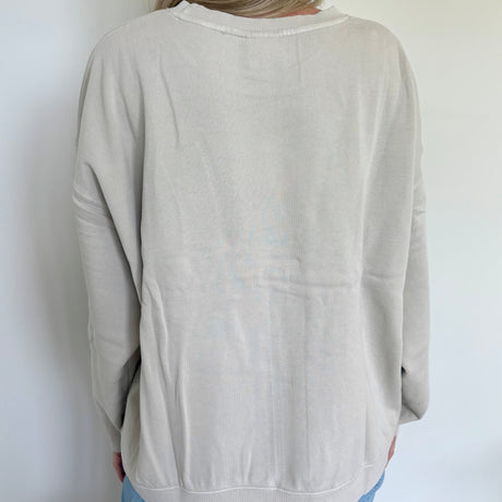 Bone Oversized Boxy Crew