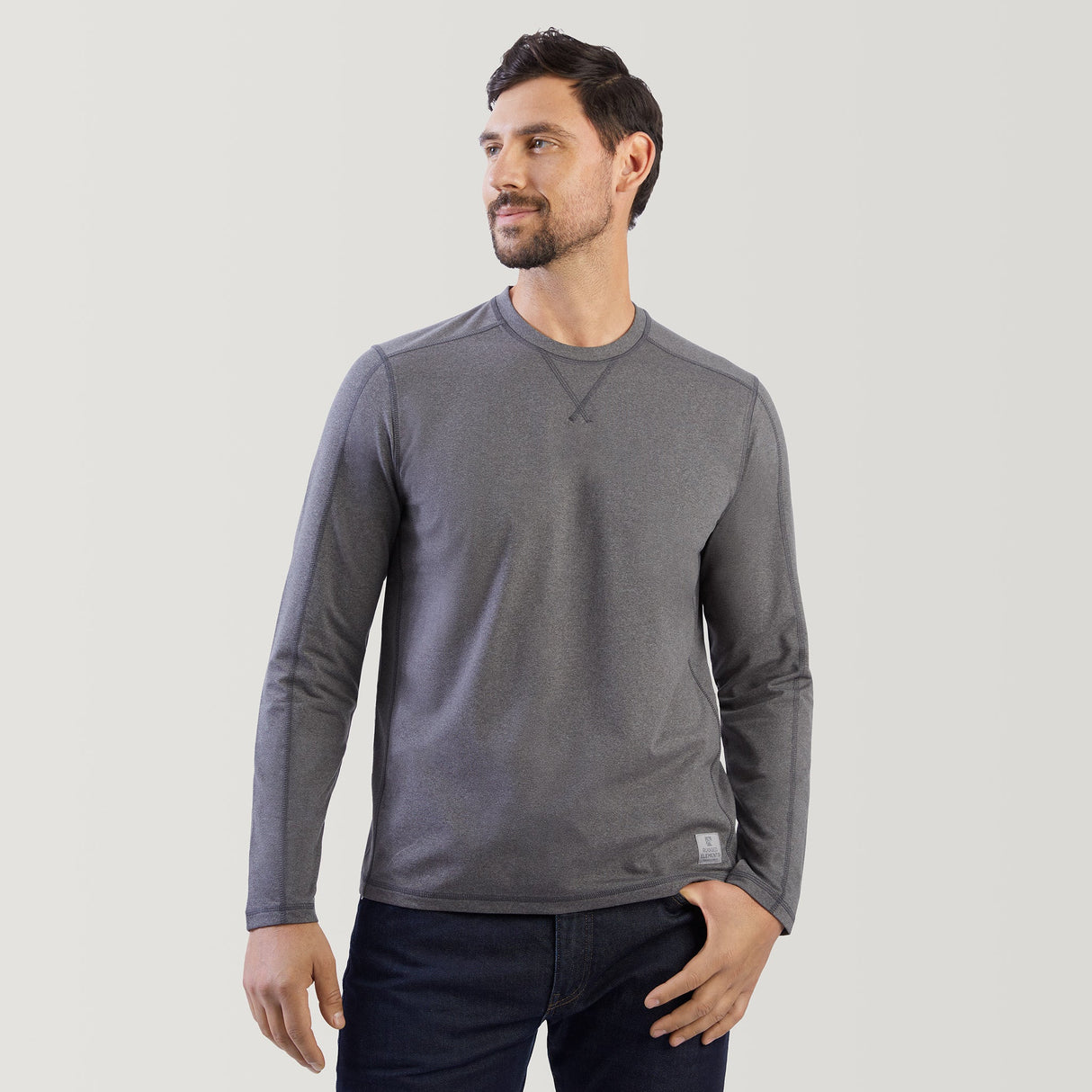 Men's FreeCycle® Sueded Melange Long Sleeve Crew Neck