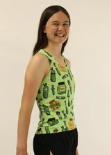 Women's Pickles Performance Singlet (Green)