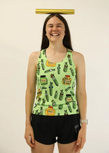 Women's Pickles Performance Singlet (Green)