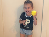 P is for Pickleball Kid's Ringer T-Shirt