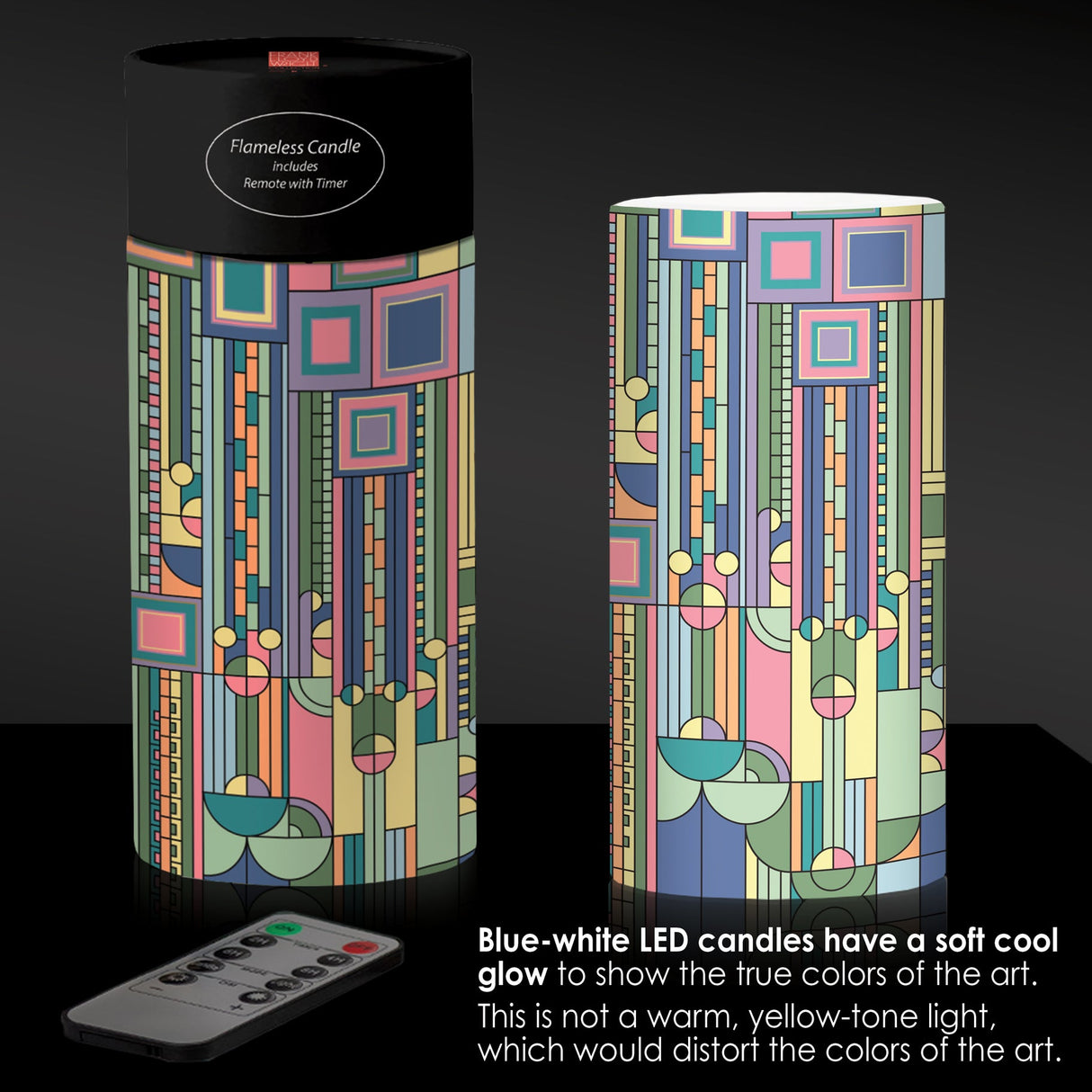 Frank Lloyd Wright Saguaro Forms 6" 6" LED Candle – Battery Operated, Flickering