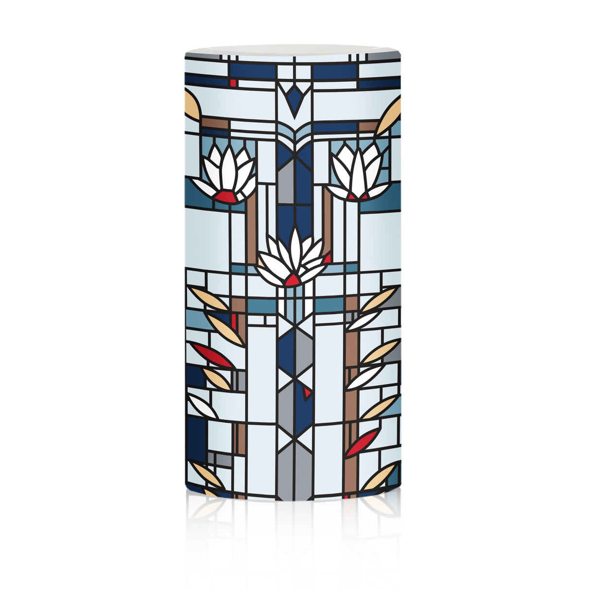 Frank Lloyd Wright Waterlilies 6"  LED Candle – Battery Operated, Flickering