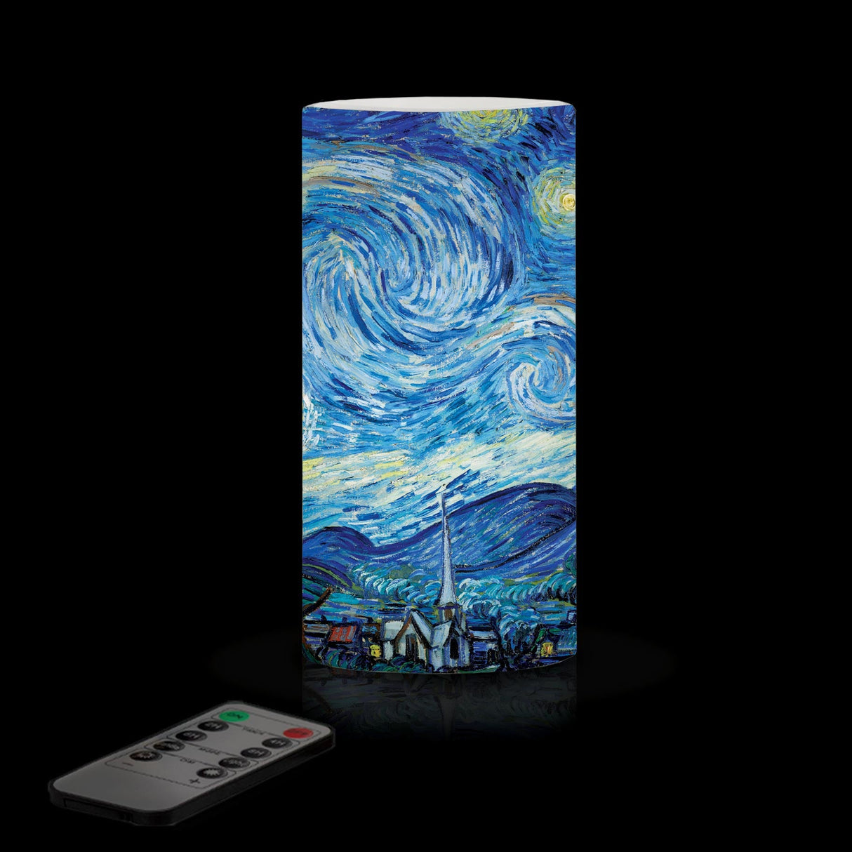 van Gogh Starry Night 6" 6" LED Candle – Battery Operated, Flickering