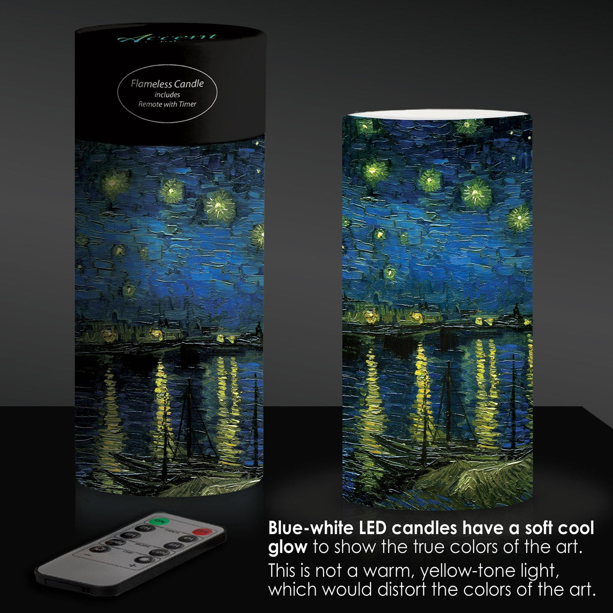 van Gogh Over the Rhone 6" LED Candle – Battery Operated, Flickering