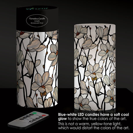 Tiffany Magnolia 6" 6" LED Candle – Battery Operated, Flickering
