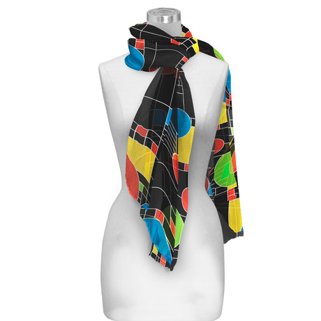 Frank Lloyd Wright Coonley Playhouse Long Sheer Scarf – Lightweight, Elegant, Silky-Soft