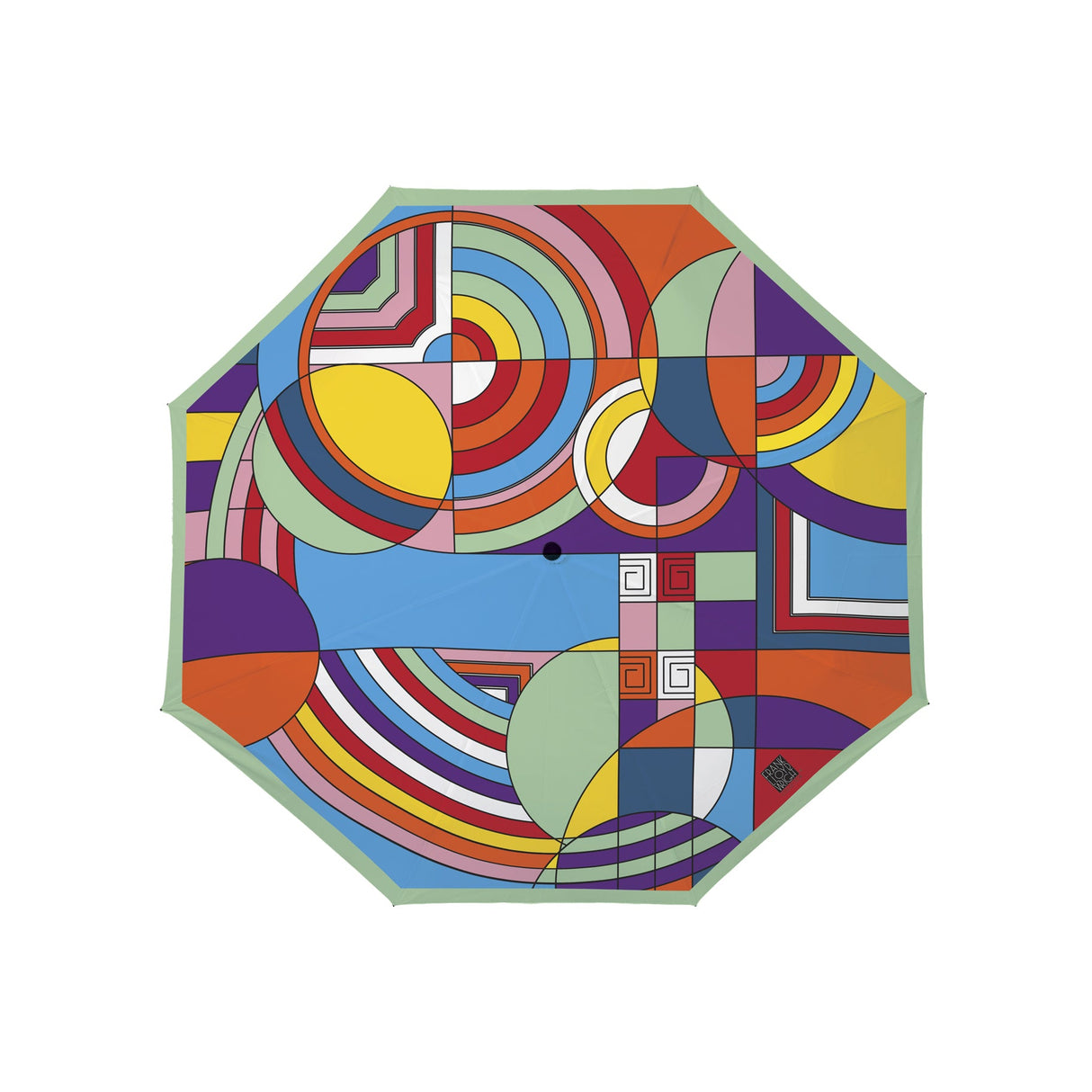 Frank Lloyd Wright Hoffman Rug Travel Umbrella – Compact, One-Touch Open & Close