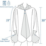 van Gogh Irises Reversible Rain Cape – Lightweight Hooded Wrap for Women
