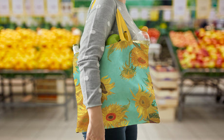 van Gogh Sunflowers Canvas Magazine Tote – Slim Vertical Tote Bag