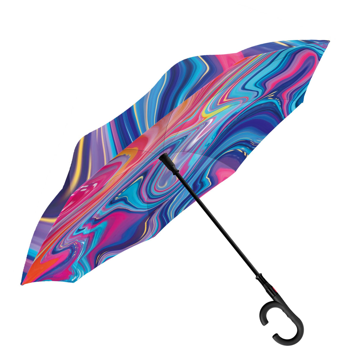 EttaVee "Marble 8" Reverse Inverted Umbrella – Hands-Free, Windproof Design