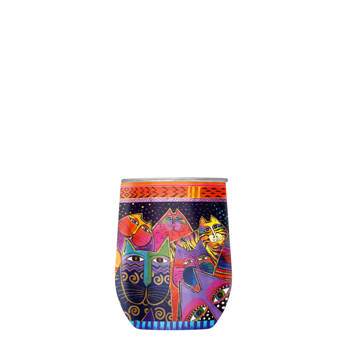 12 oz Stemless Wine Tumbler - Laurel Burch "Fantasticats"