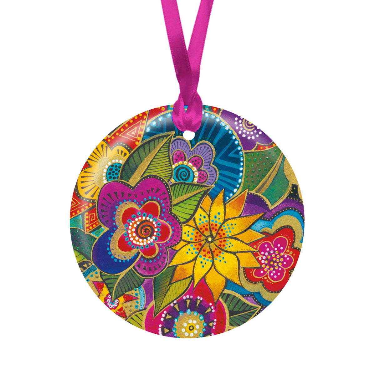 Laurel Burch Carlotta Garden Porcelain Keepsake Ornament – Flat Ceramic, Gift-Ready