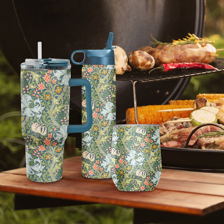 William Morris "Golden Lily" Insulated Drinkware Set of 3, 1 per size