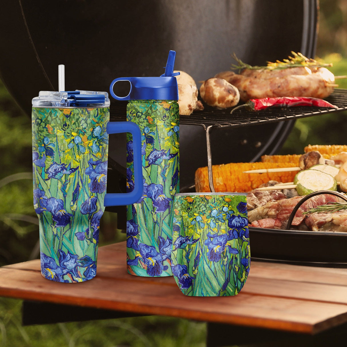 van Gogh "Irises" Insulated Drinkware Set of 3, 1 per size