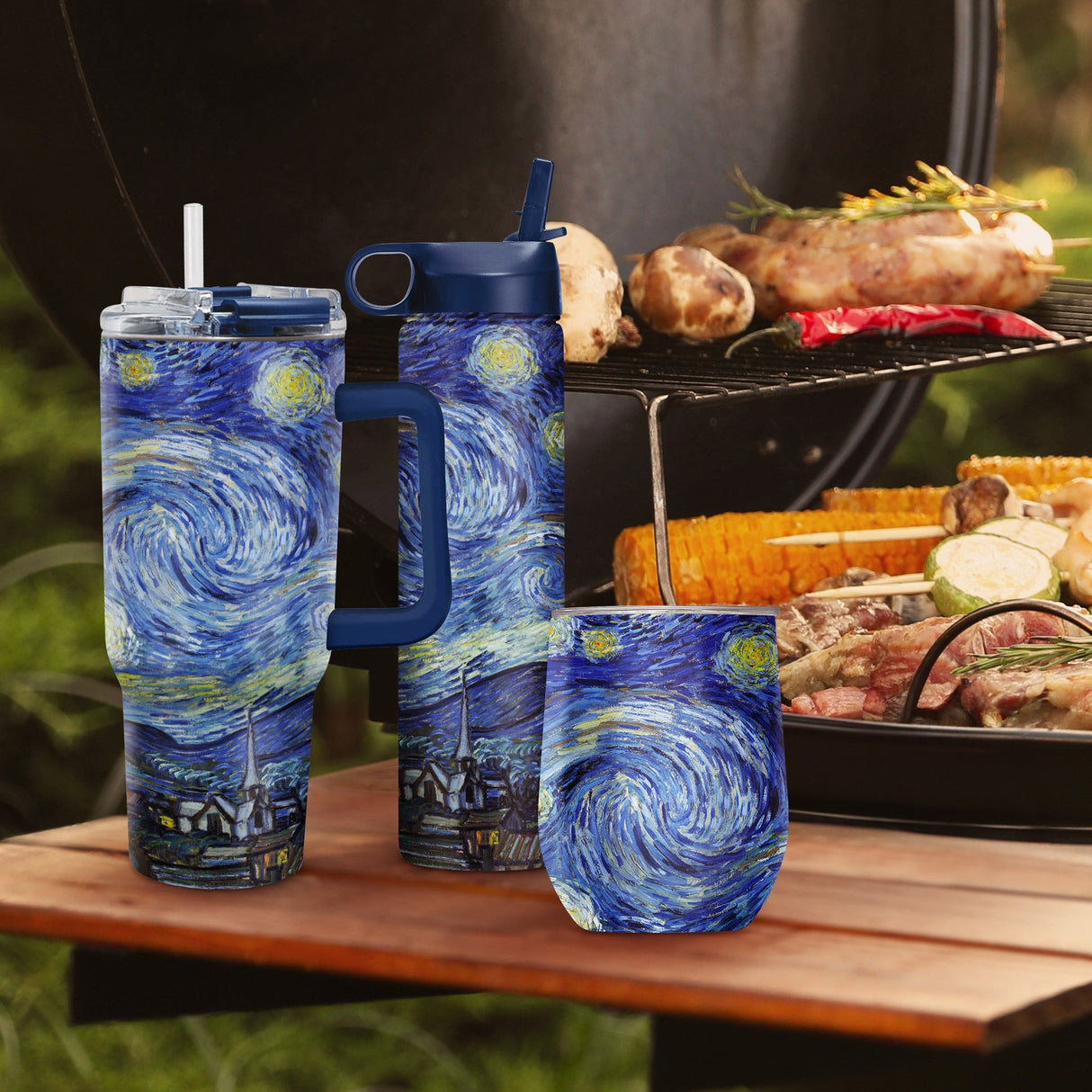 van Gogh "Starry Night" Insulated Drinkware Set of 3, 1 per size