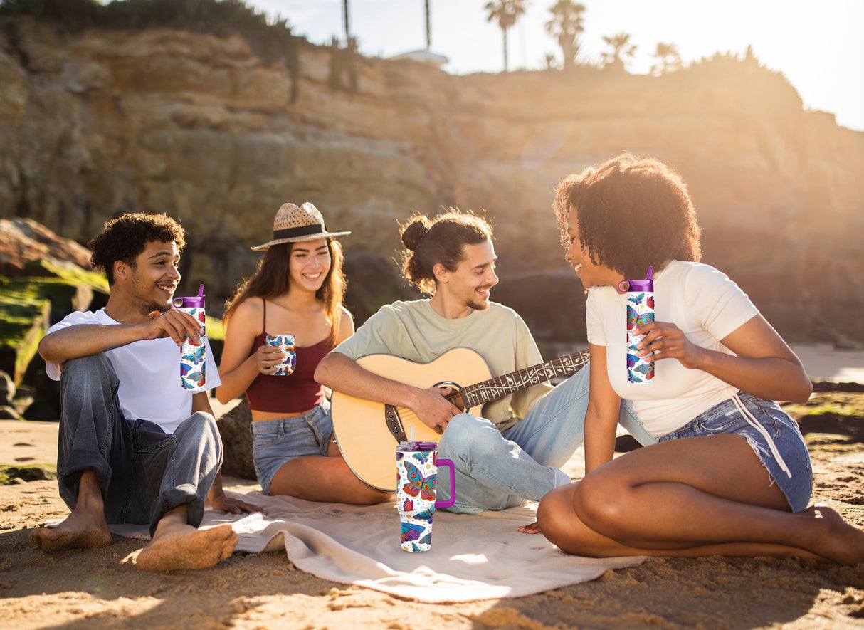 12 oz Stemless Wine Tumbler - Laurel Burch "Mariposas"