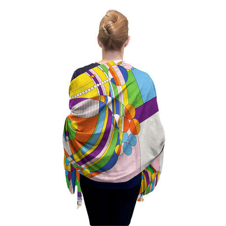 Frank Lloyd Wright March Balloons Silk Blend Shawl – Lightweight Dressy Wrap for Women