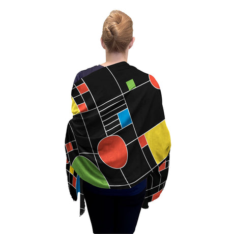 Frank Lloyd Wright Coonley Playhouse Silk Blend Shawl – Lightweight Dressy Wrap for Women