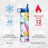24 oz Water Bottle - EttaVee "Loose Palms"