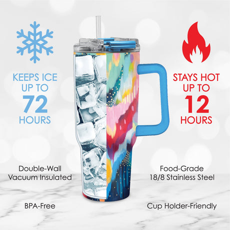 30 oz Tumbler - EttaVee "Brush Strokes 100"