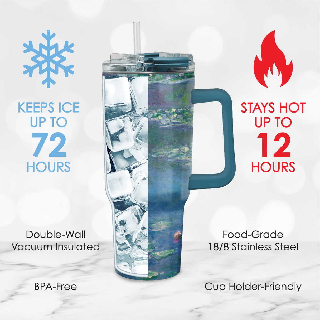 30 oz Tumbler - Monet "Water Lilies"