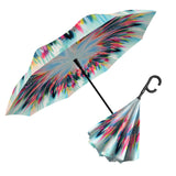 EttaVee Brush Strokes 103 Reverse Inverted Umbrella – Hands-Free, Windproof Design