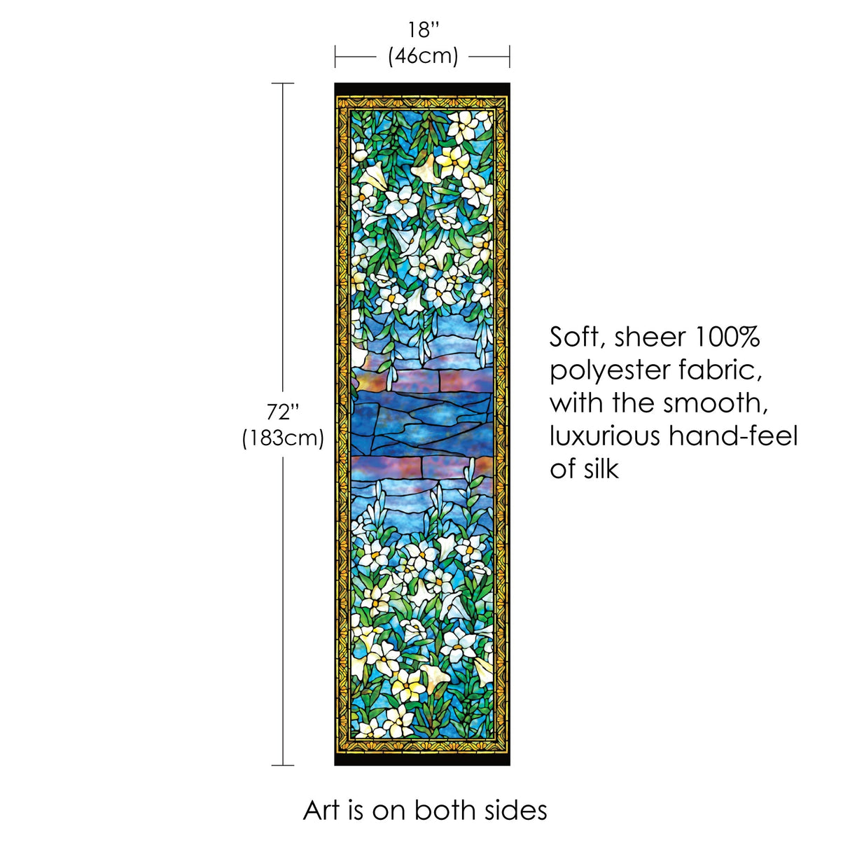 Tiffany Field of Lilies Long Sheer Scarf – Lightweight, Elegant, Silky-Soft