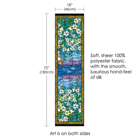 Tiffany Field of Lilies Long Sheer Scarf – Lightweight, Elegant, Silky-Soft