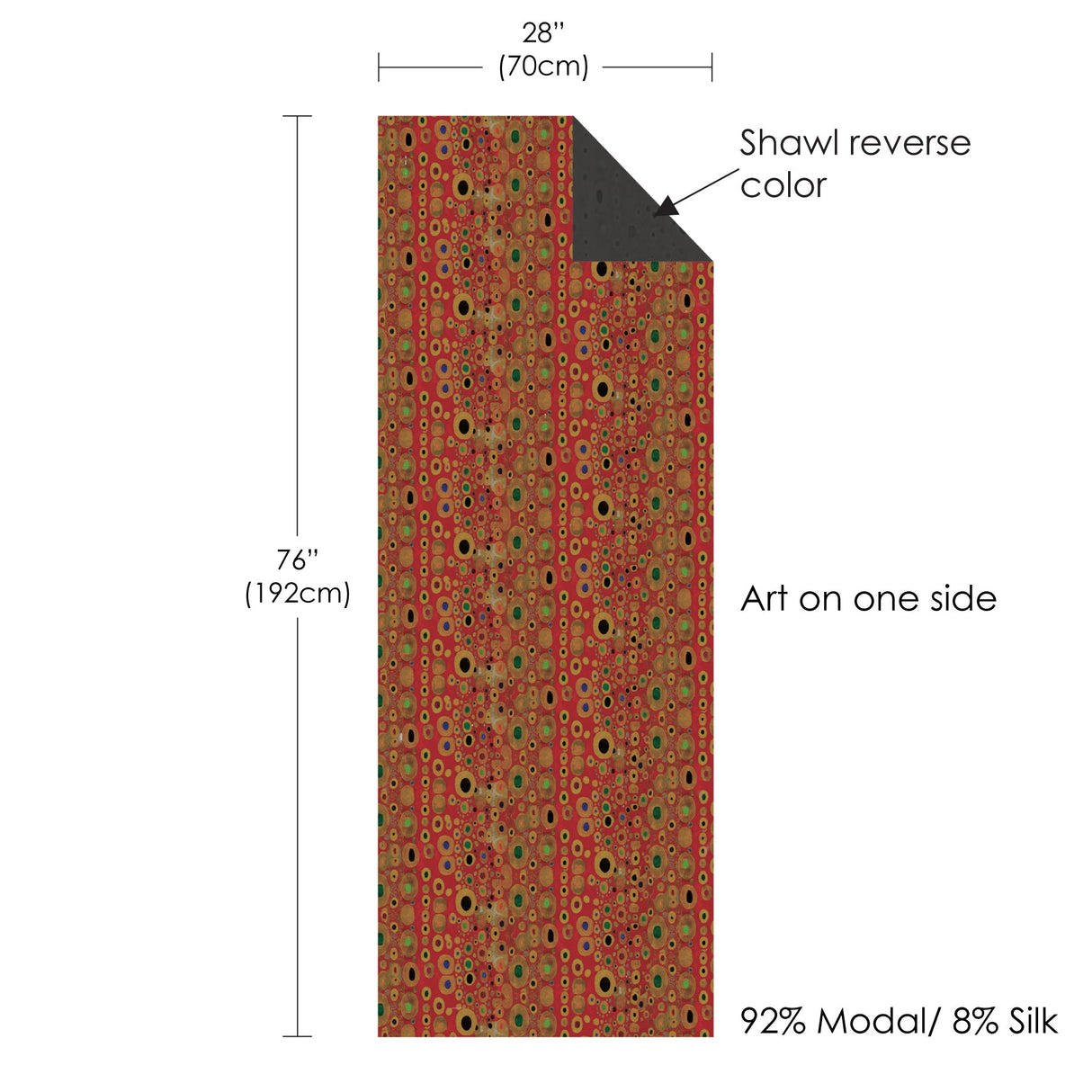 Klimt Hope II   Silk Blend Shawl – Lightweight Dressy Wrap for Women