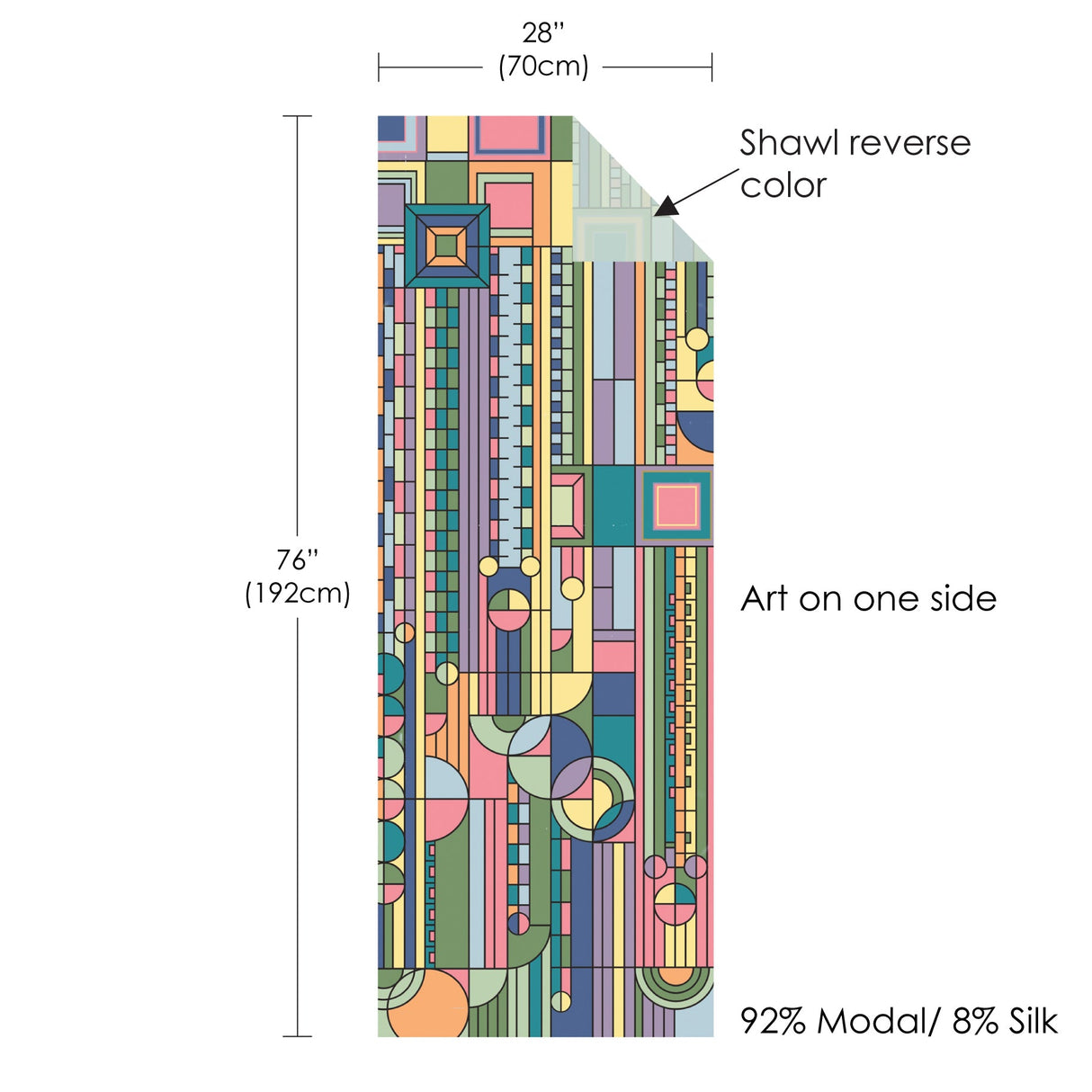 Frank Lloyd Wright Saguaro Forms Silk Blend Shawl – Lightweight & Elegant Evening Wrap