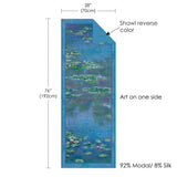 Monet Water Lilies Silk Blend Shawl – Lightweight Dressy Wrap for Women