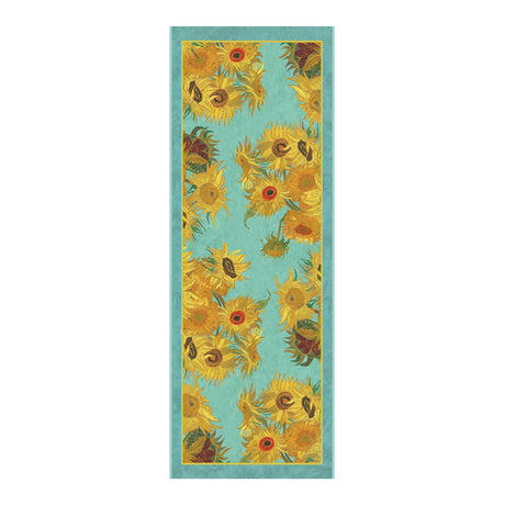 van Gogh Sunflowers Silk Blend Shawl – Lightweight Dressy Wrap for Women