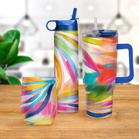 EttaVee "Loose Palms" Insulated Drinkware Set of 3, 1 per size