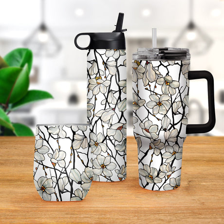 12 oz Stemless Wine Tumbler - Tiffany "Magnolia"