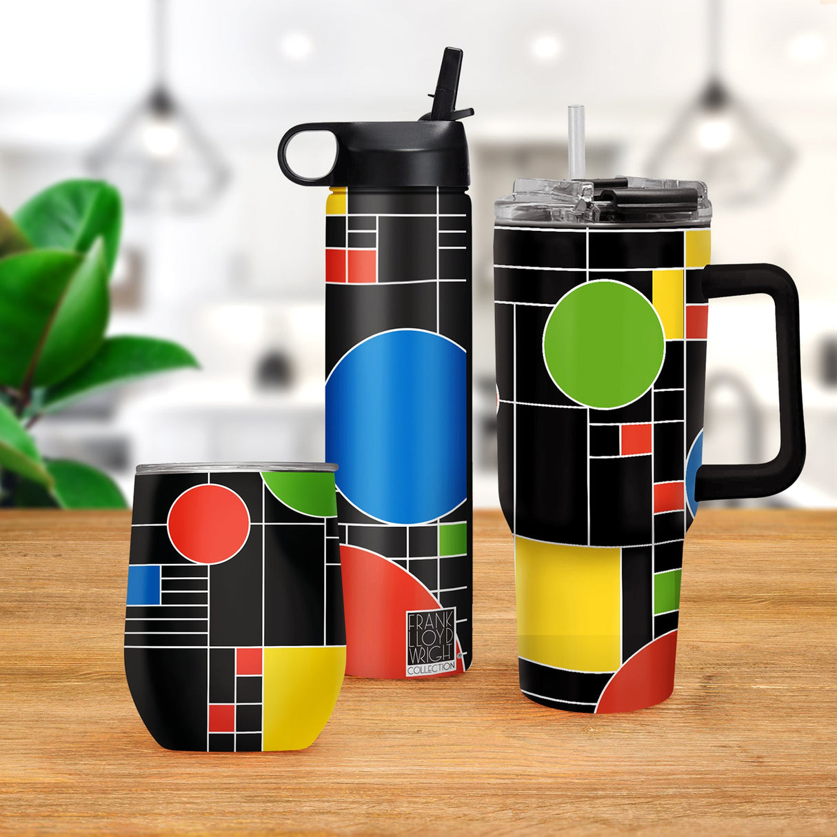 24 oz Water Bottle - Frank Lloyd Wright "Coonley Playhouse"