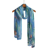 Monet Water Lilies Long Sheer Scarf – Lightweight, Elegant, Silky-Soft