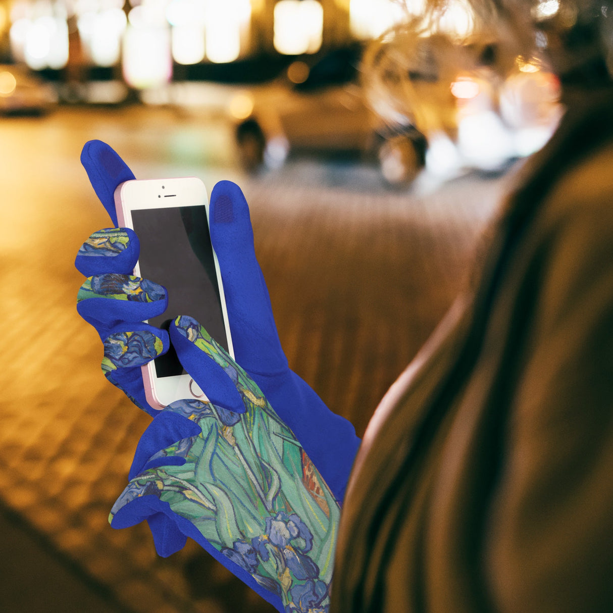 van Gogh Irises Womens Touch Screen Gloves - One Size Fits All