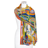 Delaunay Portuguese Woman Silk Blend Shawl – Lightweight Dressy Wrap for Women