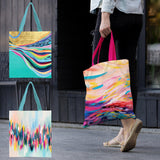 Canvas Magazine Tote Bags – Set of 3 EttaVee Brights | Lightweight Reusable Book & Travel Totes